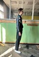 VINTAGE 90'S TRACK BOMBER BAGGY SHORT SPORT JACKET IN BLACK 