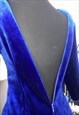 'BLUE PEARLS' VELVET DRESS WITH PEARLS DETAILS AND OPEN BACK