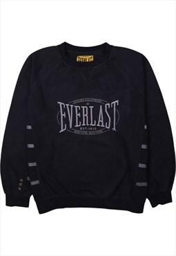 Vintage 90's Everlast Sweatshirt Crew Neck Black Large