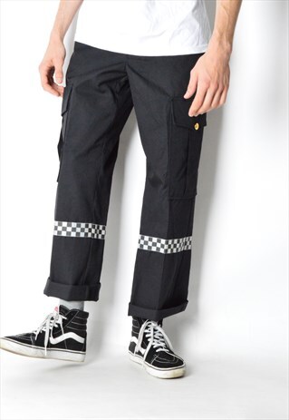 VINTAGE 90S BLACK RACING DETAIL PANTS