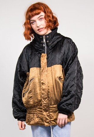 VINTAGE 90'S COLOURBLOCK HOODED SKI COAT