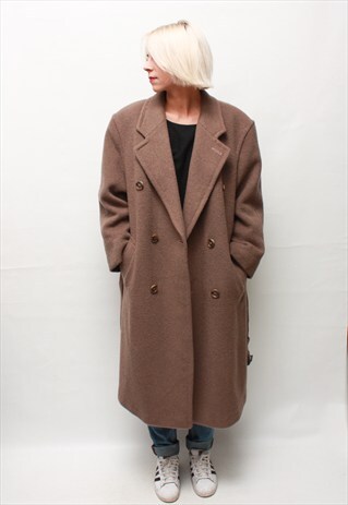 VINTAGE 80' COZY BEIGE UNISEX COAT WITH BUTTONS