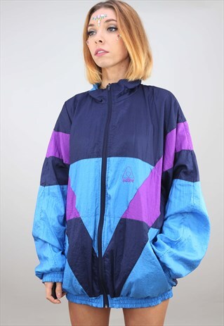 VINTAGE 80S 90S OVERSIZED FESTIVAL SHELL WINDBREAKER JACKET