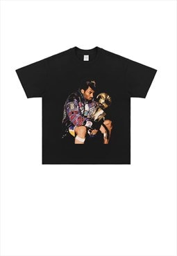 Black Kobe Graphic Cotton fans T shirt tee