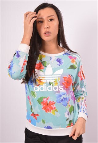 VINTAGE ADIDAS TOP LONG SLEEVE FLORAL MULTI