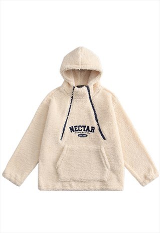 KALODIS VINTAGE PATTERN KEEP WARM HOODIE FLEECE