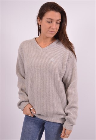 KAPPA WOMENS VINTAGE JUMPER SWEATER LARGE GREY 90S