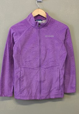 Vintage Columbia Fleece Purple Zip Up With Chest Logo 90s