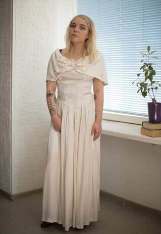 Vintage 60 S Ivory Maxi Wedding Dress Wardrobe Queen Asos