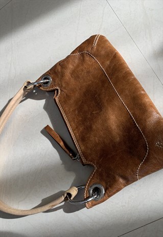 VINTAGE BROWN LEATHER COCCINELLE MINI BAG