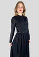 Goldstart Soiree Couture Black Long Sleeve 80's Dress
