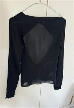 Vintage PINKO Black See Through Blouse. Made in Italy