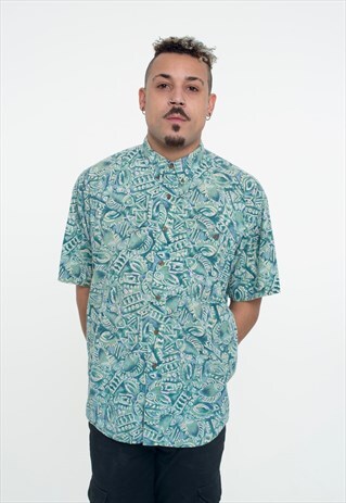 ABSTRACT FISH PATTERNED RALPH LAUREN VINTAGE SHIRT