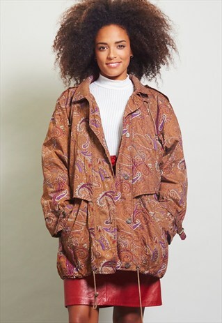 VINTAGE OVERSIZED 80'S SCARF PRINT COAT