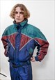 Vintage 80s Colorblock Shiny Full Winter Snow Suit Men M