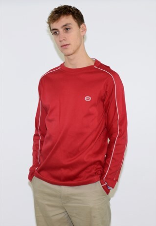VINTAGE RED NIKE CREW NECK LONG SLEEVE T SHIRT