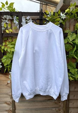 Vintage Hanes 1990s white blank sweatshirt large 