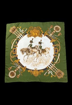 Vintage Sevini 1805 Chasseurs A Chevil Equestrian Scarf