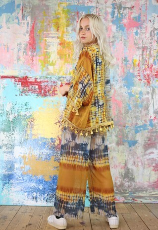 TROUSERS & OVERSIZED TOP CO-ORDINATES IN SEMI-SHEER PRINT