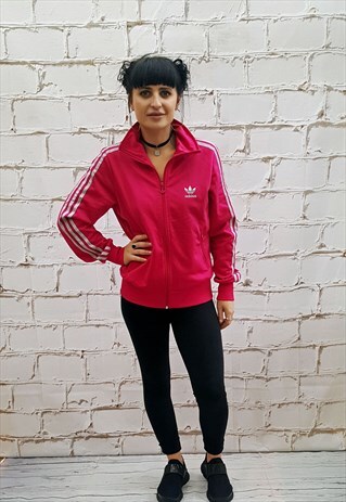 VINTAGE ADIDAS 90'S PINK TRACKSUIT JACKET/TOP/SPORTSWEAR