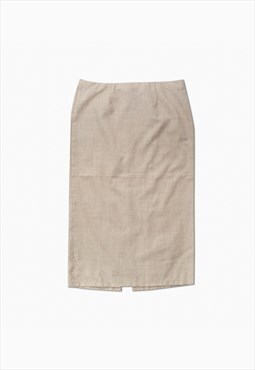 Vintage beige maxi skirt with split at back