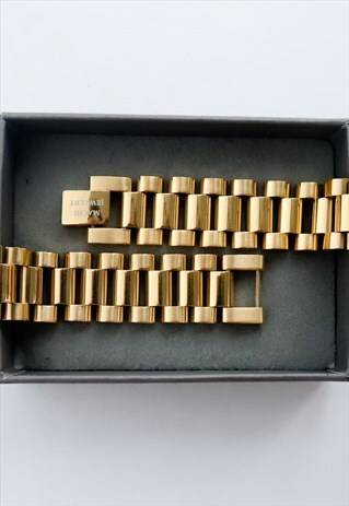 GOLD LINK CHAIN BRACELET WATCH STRAP FOR MEN