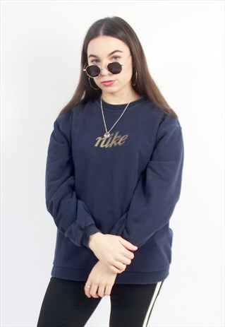 90'S RETRO BLUE SPELL-OUT SWEATSHIRT