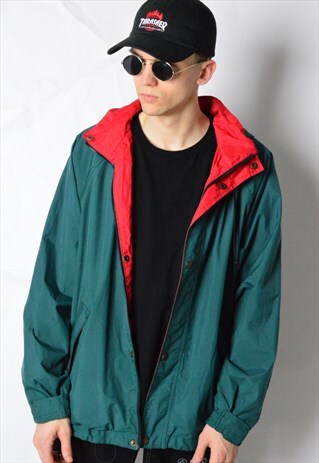 HALTI VINTAGE 90S GREEN SHELL WINDBREAKER JACKET