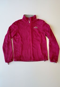 The North Face fleece in bright pink, women's S