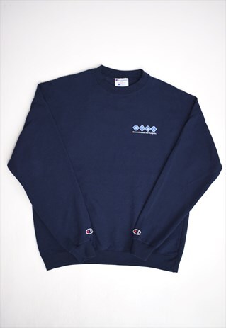 VINTAGE 90S CHAMPION NAVY 'CTDI' SWEATSHIRT