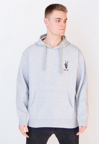GREY PEACE OUT HOODIE
