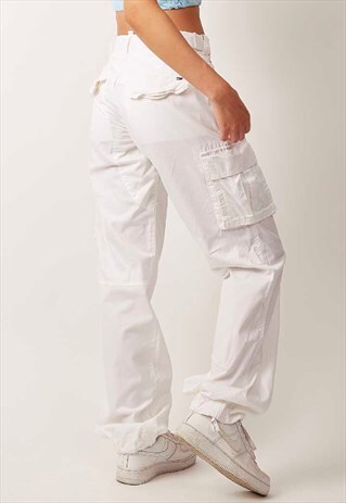 RARE VINTAGE 90'S TOMMY HILFIGER WHITE CARGO PANTS
