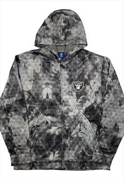 Reebok NFL LA Raiders Black & Silver Fleece Lined Hoodie