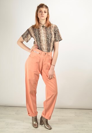 VINTAGE 90S DIESEL STRAIGHT LEG JEANS IN ORANGE