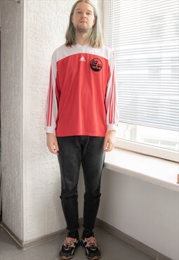 Vintage 80's Red/White ADIDAS Football Top