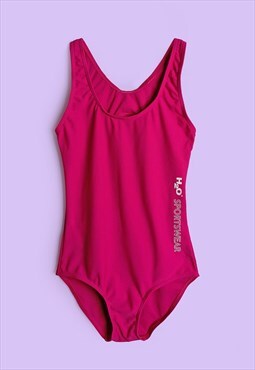 H2O Vintage 90's  Swimsuit One-piece Halterback in Pink