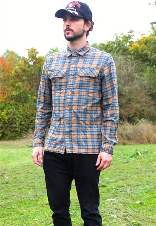 VINTAGE PATAGONIA CHECKED FLANNEL SHIRT SMALL HIKE MOUNTAIN