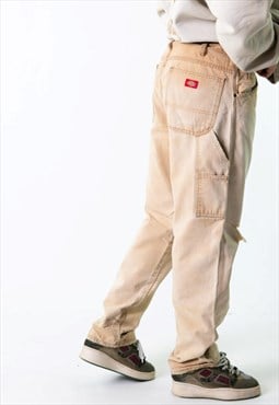 Beige Tan 90s Dickies Cargo Skater Trousers Pants Jeans