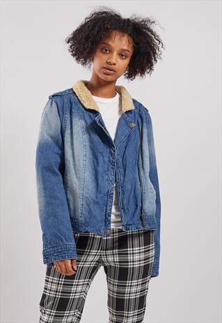 VINTAGE SHERPA-LINED DENIM JACKET