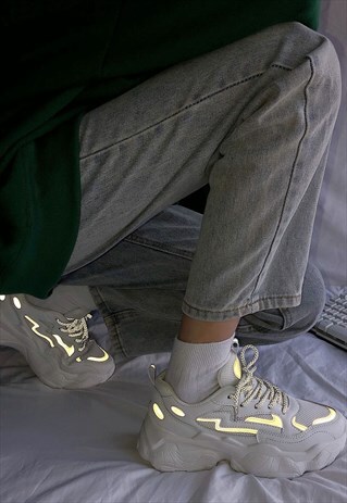 REFLECTIVE PLATFORM SNEAKERS