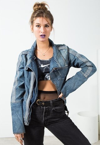 ON SALE VINTAGE 80S CLASSIC DIESEL BASIC DENIM JACKET /S1770