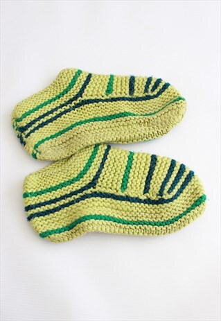 HANDMADE GREEN KNITTED WARMER SOCKS