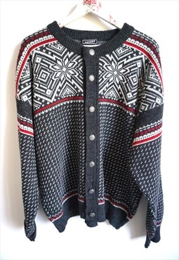 Vintage Norwegian Sweater Jumper Cardigan Wool Pullover