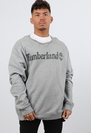 VINTAGE TIMBERLAND XXL GREY PRINT LOGO SWEATSHIRT