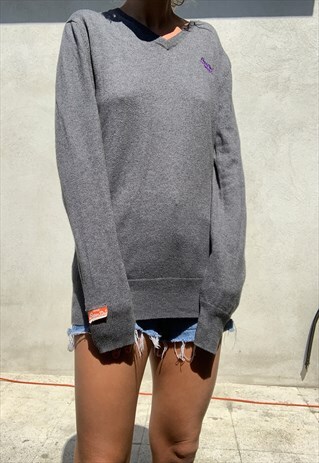 VINTAGE GREY SUPERDRY BLOUSE