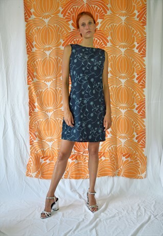 90S FLORAL SILK DRESS, SMALL SIZE