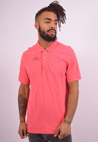 KAPPA MENS VINTAGE POLO SHIRT LARGE PINK 90S
