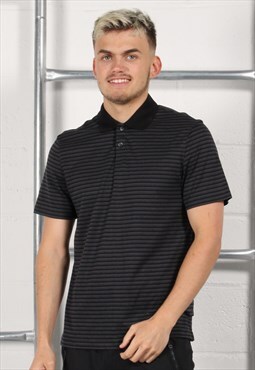 Vintage Calvin Klein Polo Shirt in Black Short Sleeve Small