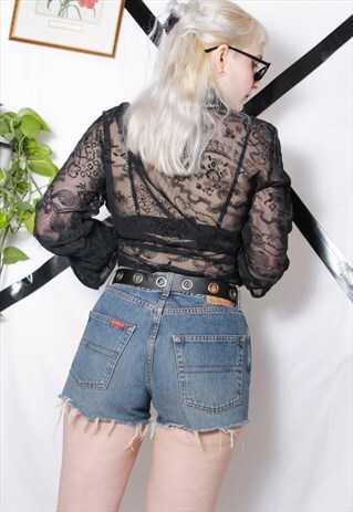 90S GRUNGE Y2K VINTAGE BEN SHERMAN FRAYED DENIM SHORTS