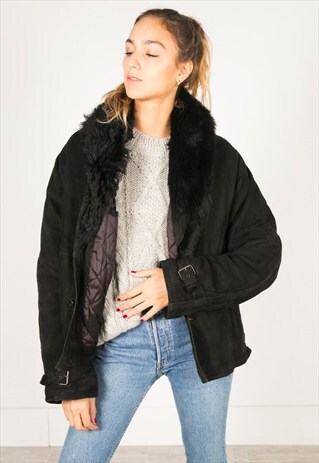 VINTAGE 80S WINTER SHEEPSKIN COAT / R052